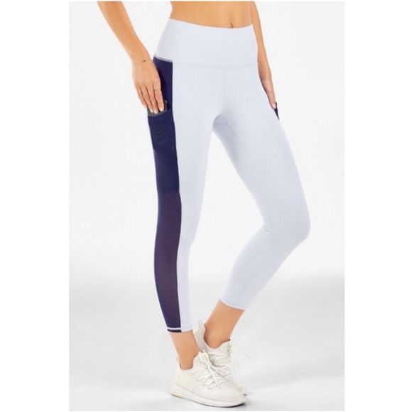 Fabletics Kate Hudson Blue Mila Pocket Capri Leggings - Picture 3 of 12